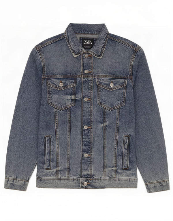 Zara Chaqueta Vaquera Hombre UK 36 Small Azul Algodón