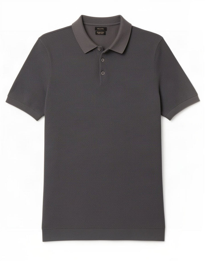 Polo Massimo Dutti Hombre Algodón Gris Medio