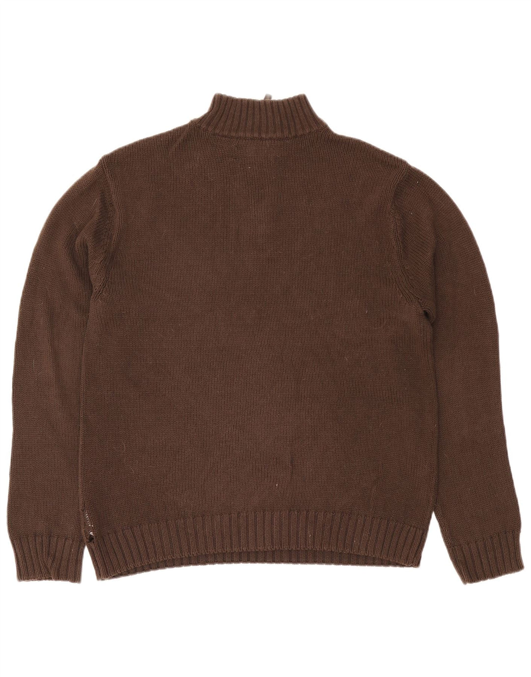 Chaps Suéter tipo jersey con cuello y cremallera para hombre de algodón marrón medio