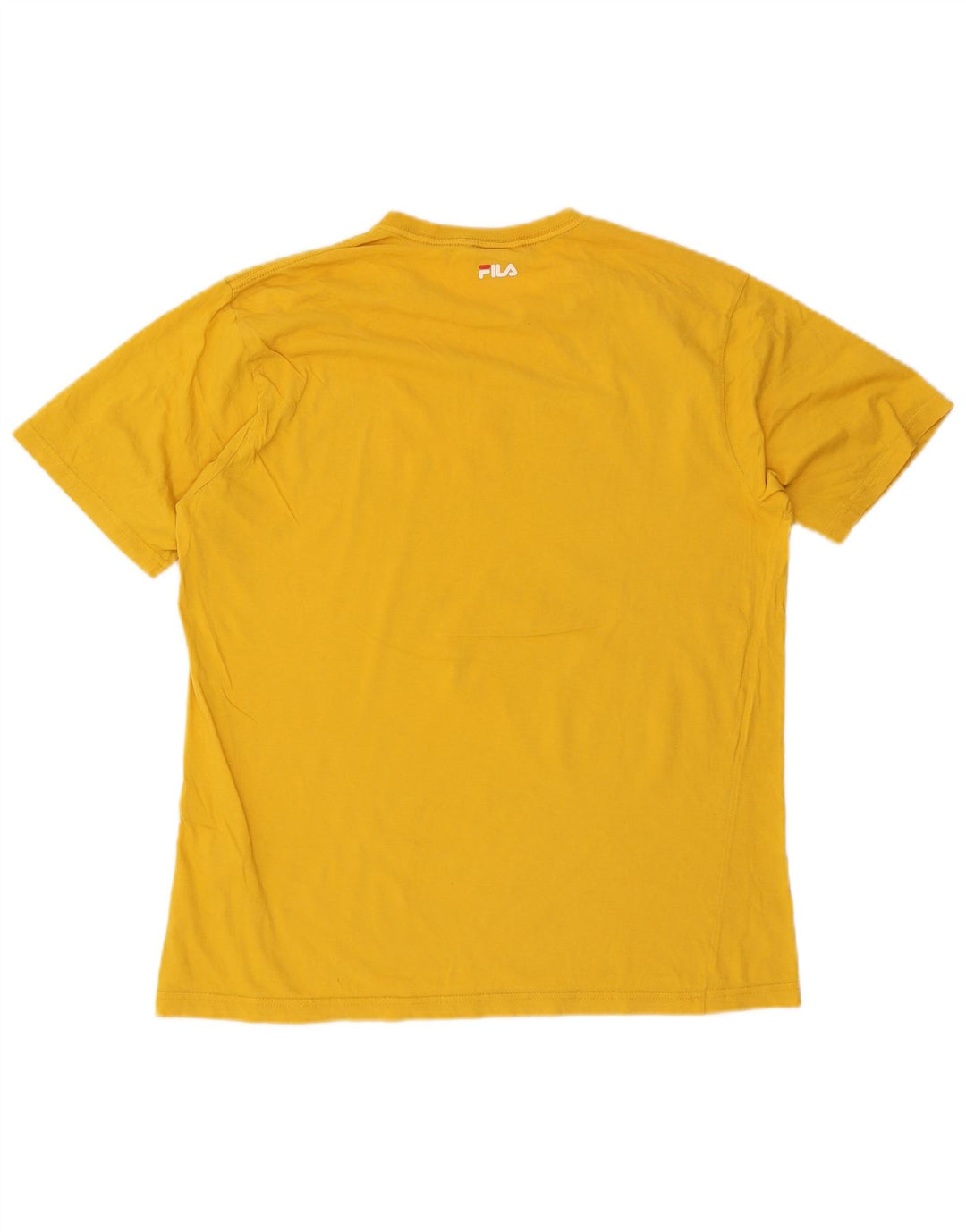 Fila - Camiseta gráfica para hombre, talla grande, algodón amarillo