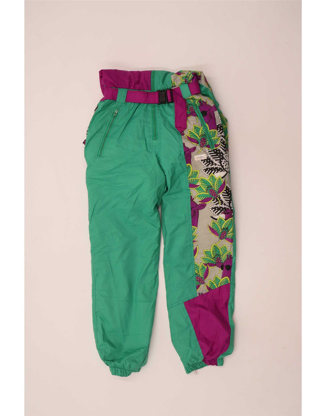 Mono de esquí vintage para mujer EU 38 Medium W28 L30 Bloque de color multicolor