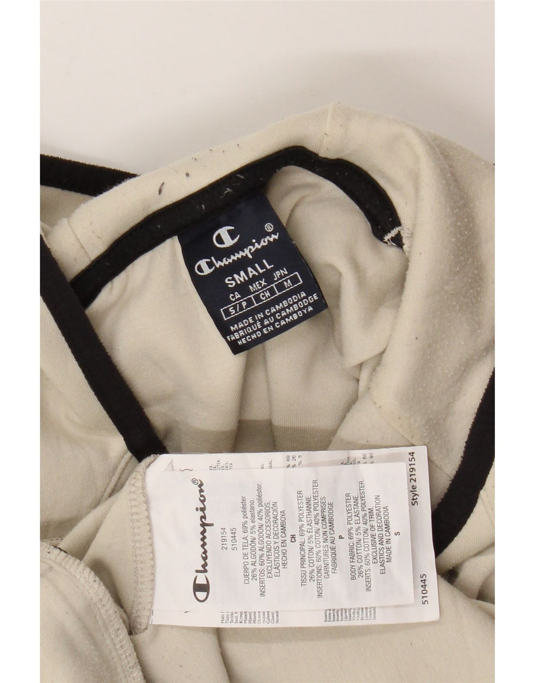 CHAMPION Jersey con capucha para hombre pequeño de algodón blanco roto