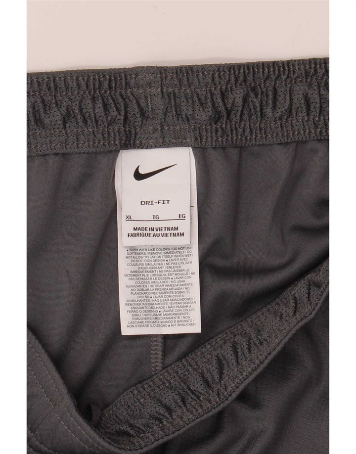 Nike Pantalones cortos deportivos Dri Fit para hombre XL Gris Colorblock Poliéster