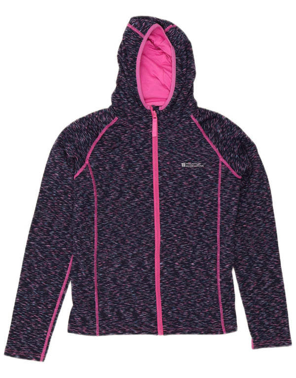 Mountain Warehouse Suéter con capucha y cremallera para niña 12-13 años Azul marino moteado