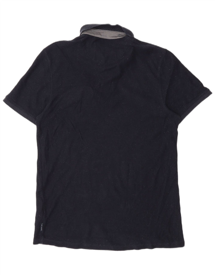 Ted Baker Polo para hombre talla 4 grande algodón azul marino