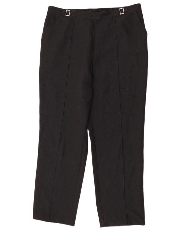 Marks & Spencer Pantalones informales cónicos para mujer UK 40 Large W34 L29 Negro