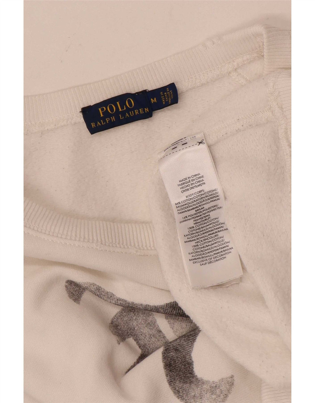 Polo Ralph Lauren - Sudadera gráfica para mujer, talla 40, talla mediana, color blanco