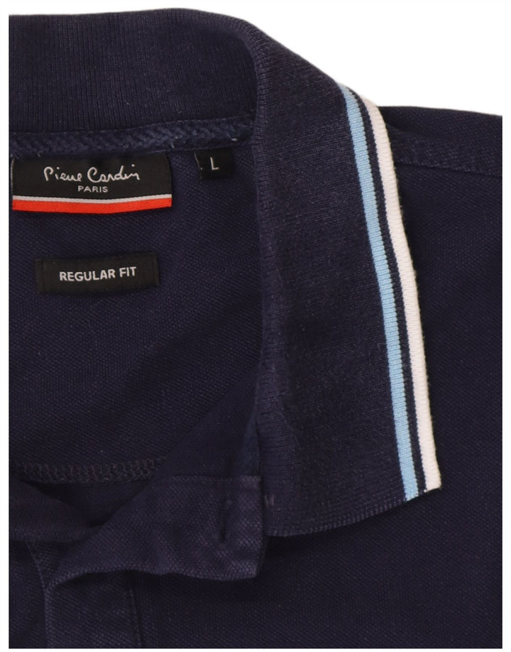 Pierre Cardin Polo de ajuste regular para hombre, talla grande, azul marino