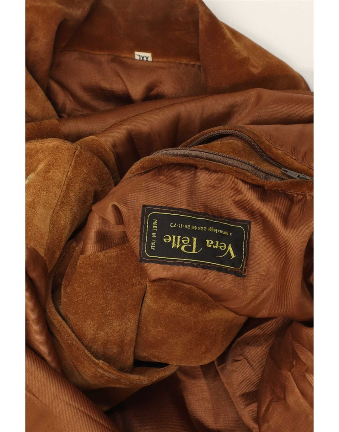 Vintage hombres ante chaqueta Reino Unido 44 2XL cuero marrón