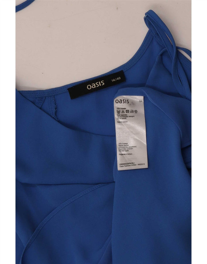 Top corto tipo camisola para mujer Oasis UK 44 Poliéster azul medio