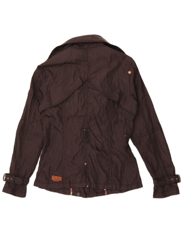 Trademark - Chaqueta cortavientos con doble botonadura para mujer, talla 40, talla M, color negro