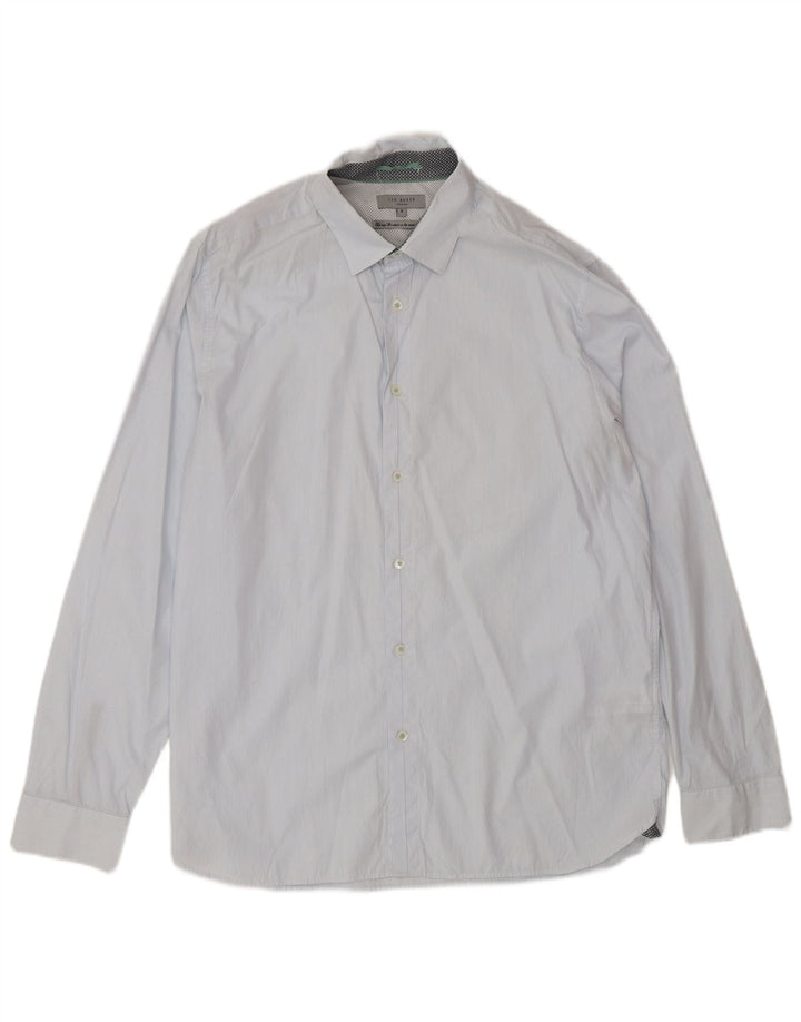 Ted Baker Camisa para hombre Talla 5 XL Algodón azul a rayas