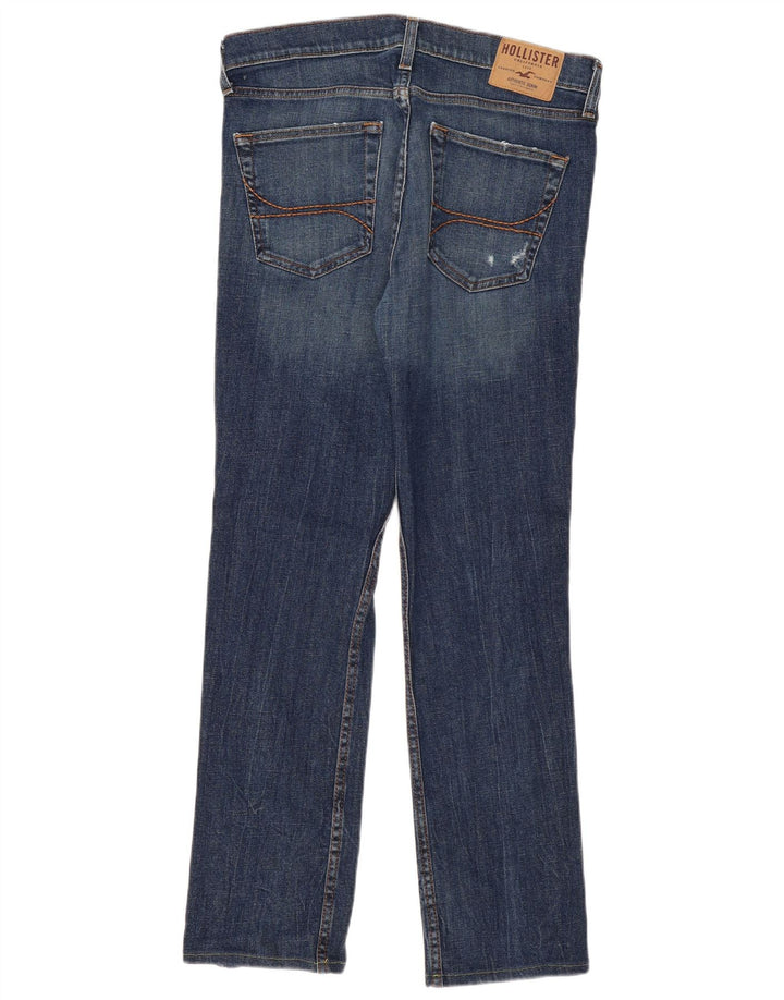 Vaqueros Rectos Hollister Hombre Desgastados W33 L32 Azul