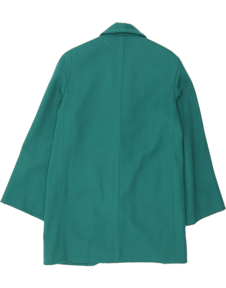 JAEGER Womens Overcoat UK 14 Medium Turquoise Wool Vintage Jaeger and Second-Hand Jaeger from Messina Hembry 