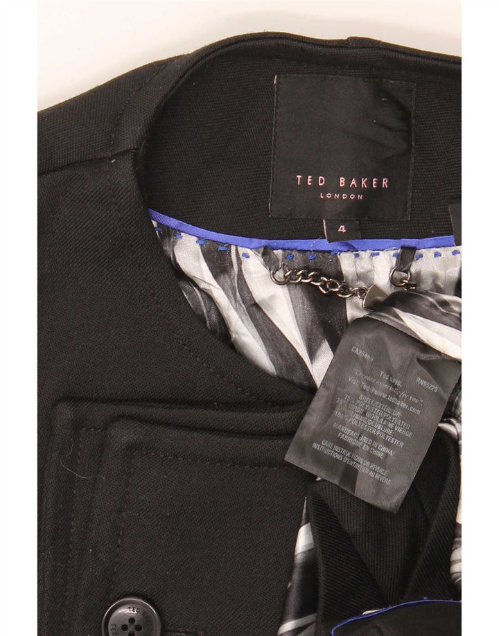 Ted Baker Abrigo abierto para mujer Talla 4 Grande Poliéster negro