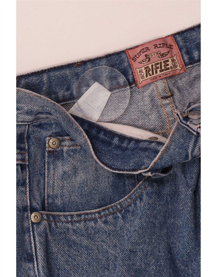 Rifle Jeans rectos desgastados para hombre W33 L33 Algodón azul