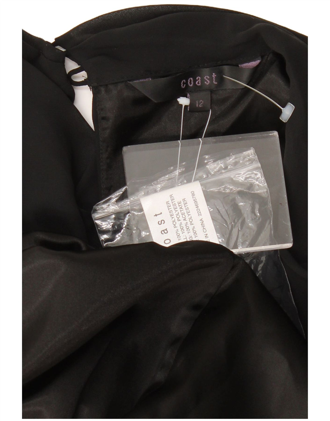Vestido acampanado sin mangas para mujer Coast UK 42 Mediano Poliéster negro