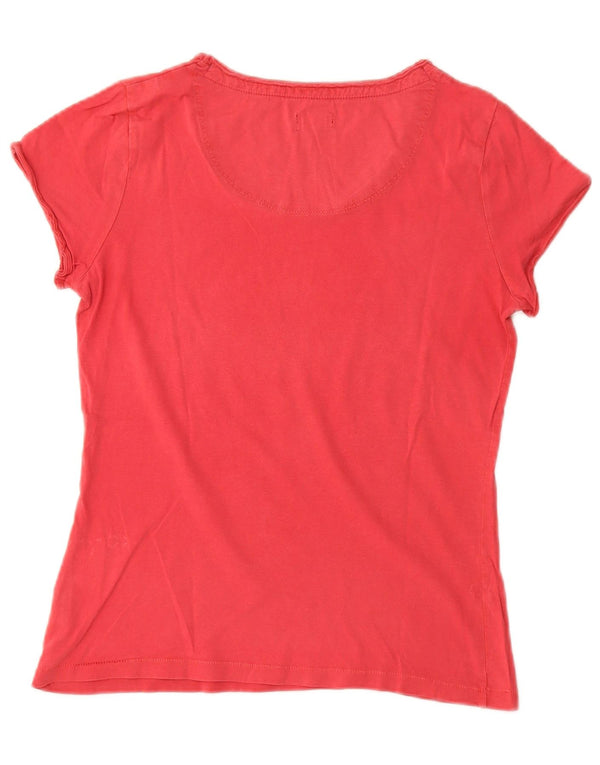 Napapijri Camiseta gráfica para mujer Top UK 10 Small Red Cotton