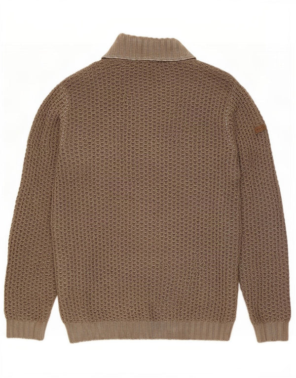 Trussardi Jeans Mens Turtle Neck Jumper Sweater Large Khaki Wool