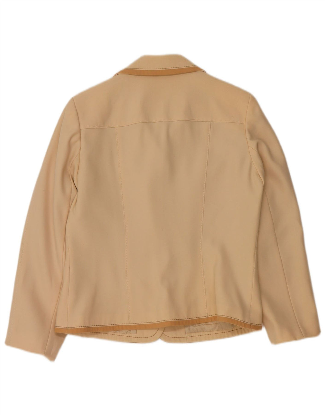 RALPH Chaqueta Blazer de 4 Botones para Mujer UK 46 Grande Lana Virgen Beige