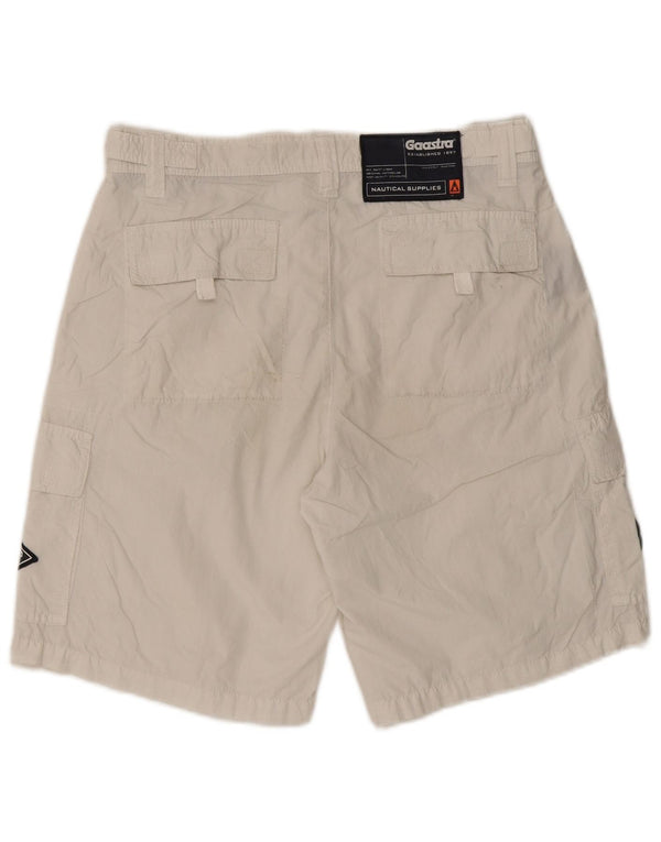 Gaastra Mens Graphic Cargo Shorts Pequeño W29 Algodón Blanco