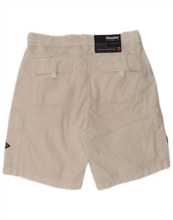 Gaastra Mens Graphic Cargo Shorts Pequeño W29 Algodón Blanco