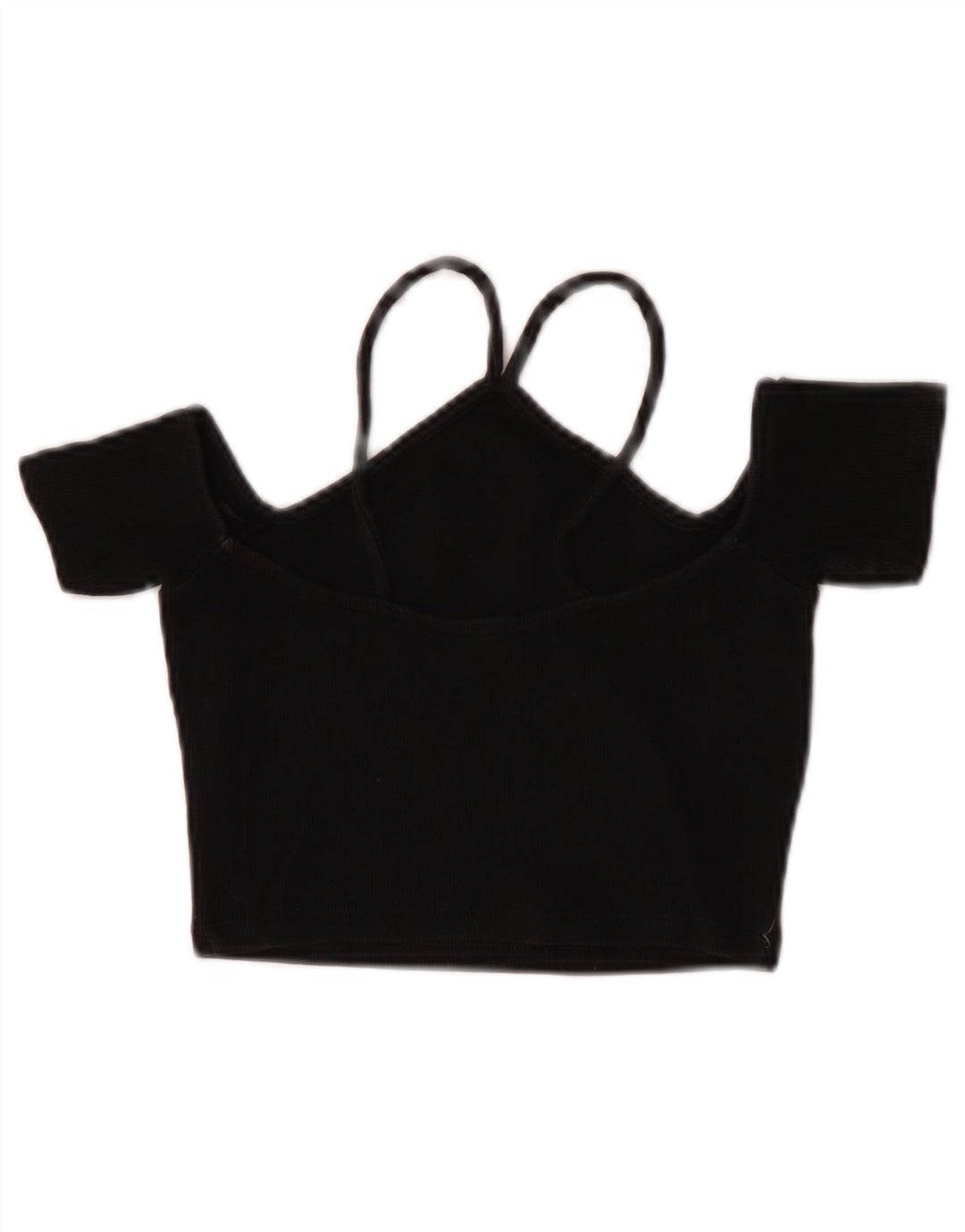 Zara Top corto con hombros descubiertos para mujer Reino Unido 8 Pequeño Algodón negro