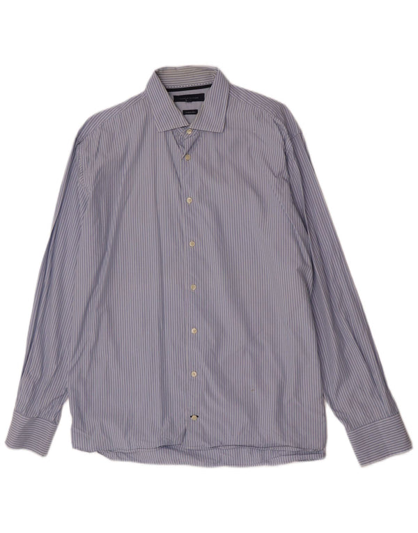 Camisa Tommy Hilfiger Hombre Regular Fit XL Algodón A Rayas Azul