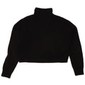 Zara Mujer Crop Oversize Roll Neck Jumper Sweater UK 10 Small Negro