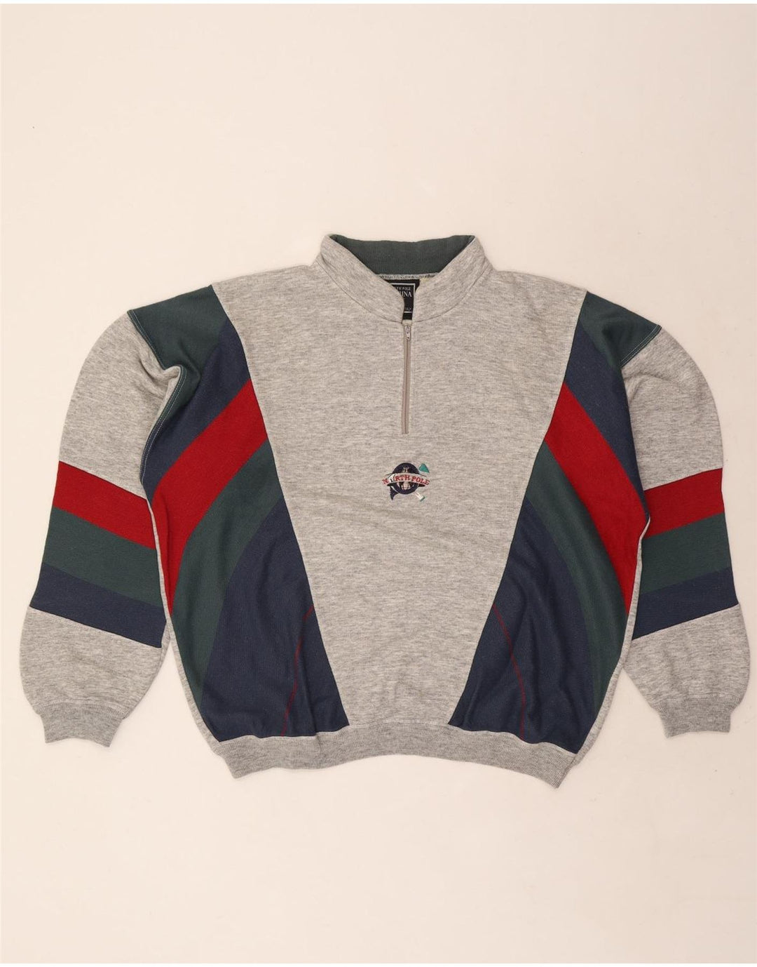 Polo Norte Hombre Sudadera Con Cremallera Y Cuello Jersey XL Gris Colorblock