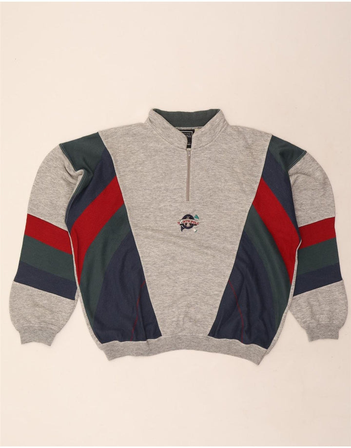 Polo Norte Hombre Sudadera Con Cremallera Y Cuello Jersey XL Gris Colorblock