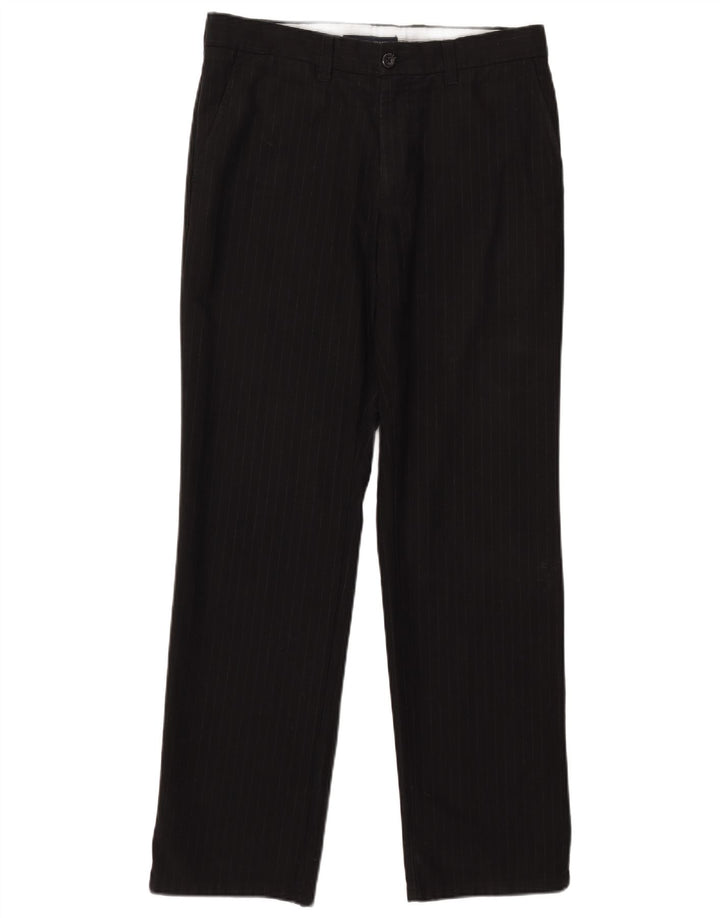 TOMMY HILFIGER Pantalón de traje recto para mujer W32 L32 Algodón a rayas negro