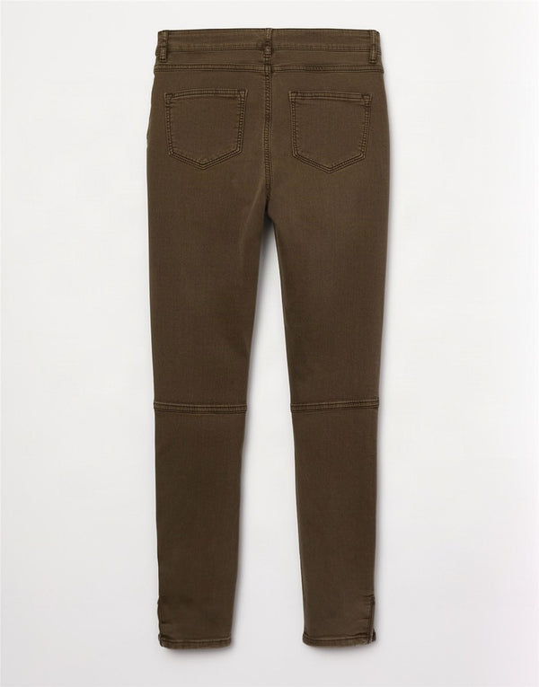 Zara Vaqueros pitillo para mujer EU 38 Small W28 L27 Khaki Lyocell