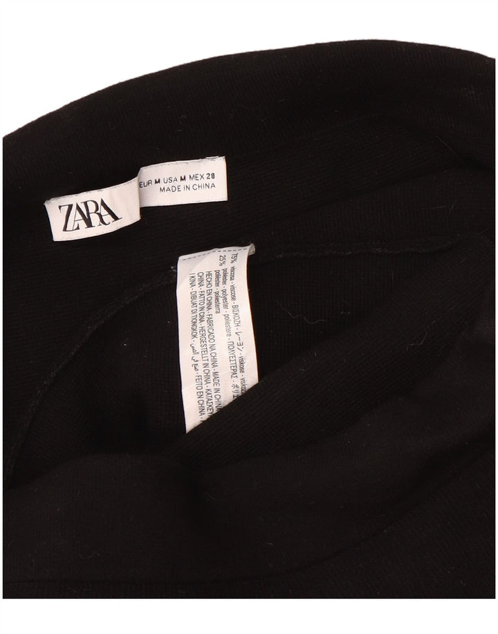 Zara Mujer Minifalda Peplum Mediana W28 Viscosa Negra