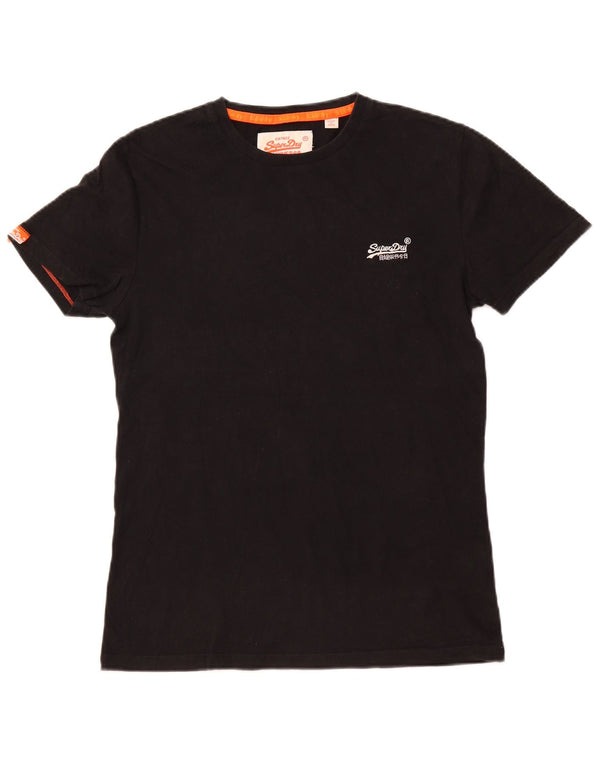 SUPERDRY Hombre Camiseta Top Small Negro Algodón