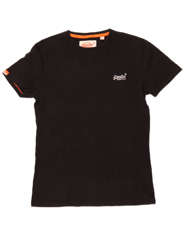 SUPERDRY Hombre Camiseta Top Small Negro Algodón