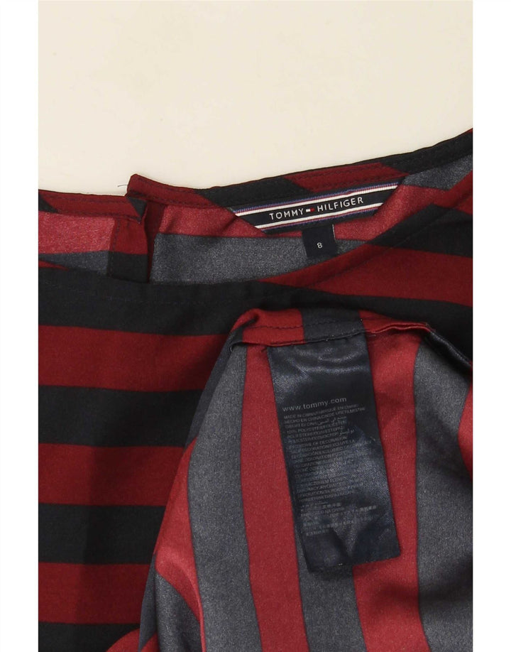 Tommy Hilfiger Blusa para mujer Top US 8 Medio Rojo Rayas Poliéster