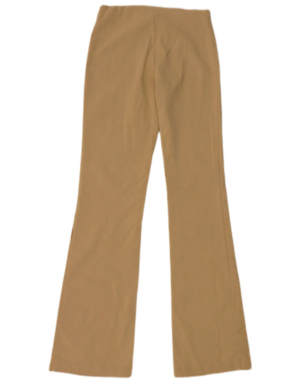 Vintage mujer bootcut pantalones casuales pequeños W26 L32 Beige Animal Print