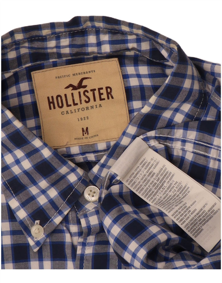 Camisa Hollister Hombre Algodón A Cuadros Azul Marino Mediano