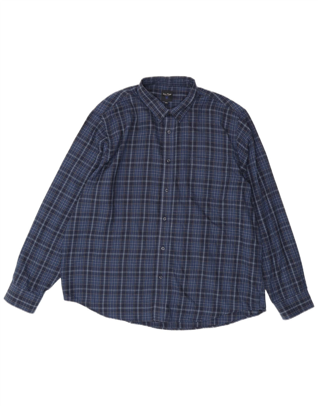 James Pringle Camisa para hombre 2XL Poliéster a cuadros azul marino