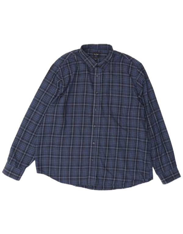 James Pringle Camisa para hombre 2XL Poliéster a cuadros azul marino