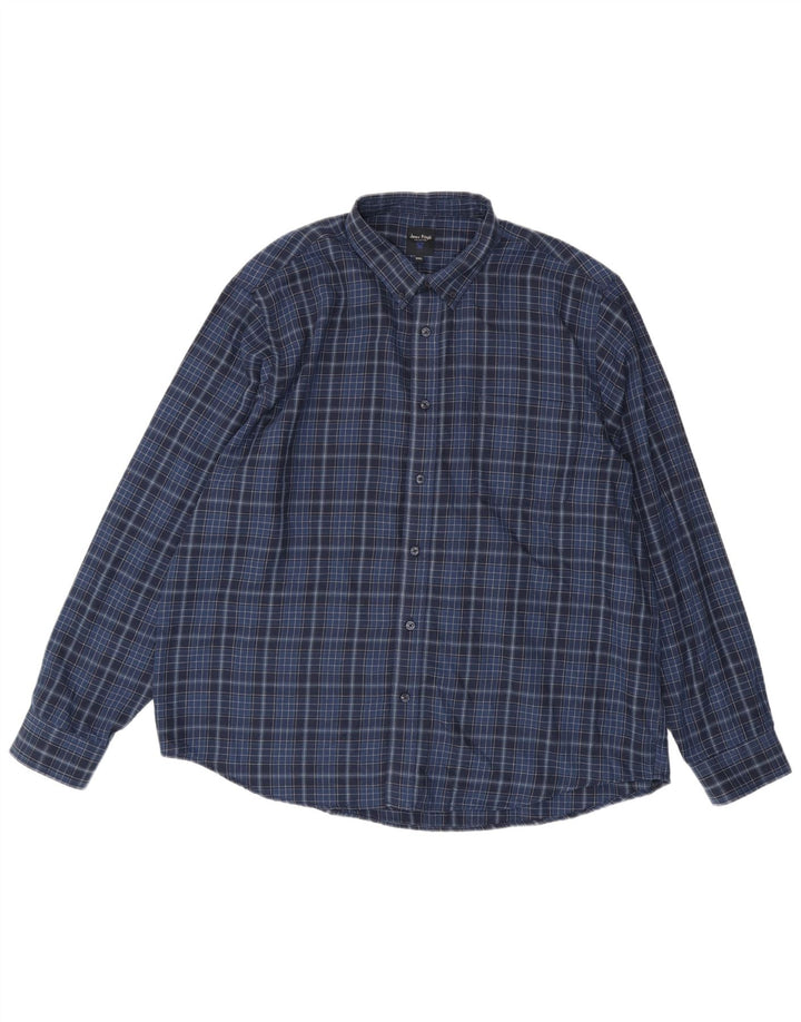 James Pringle Camisa para hombre 2XL Poliéster a cuadros azul marino