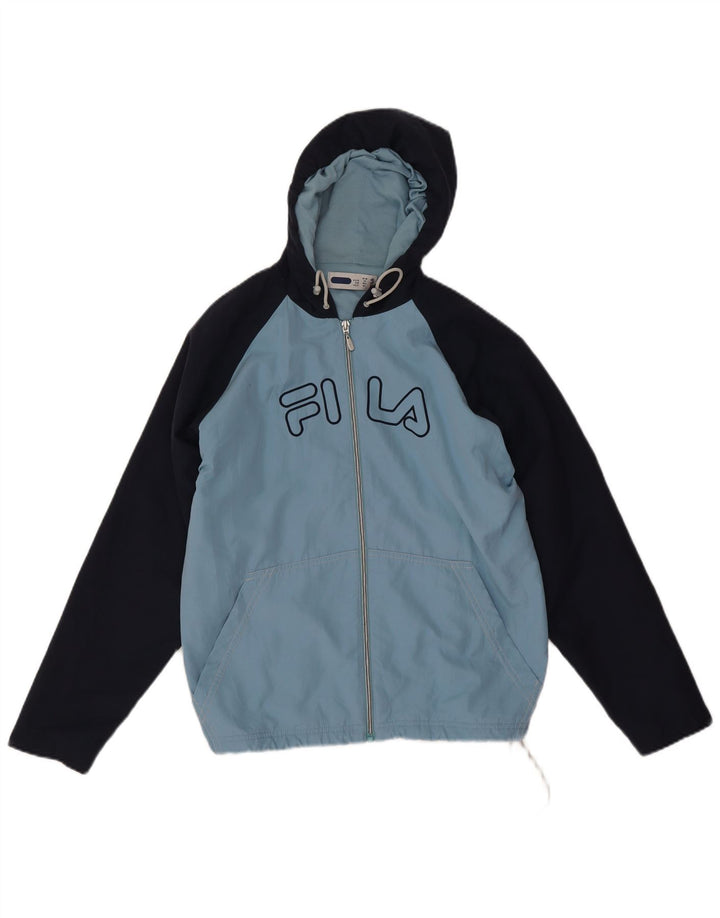 Fila Chaqueta de chándal gráfica para niños 11-12 años Bloque de color azul medio