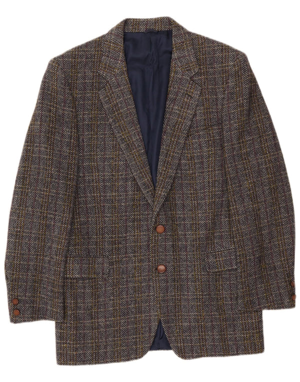 Vintage chaqueta blazer para hombre IT 50 lana de espiga multicolor grande