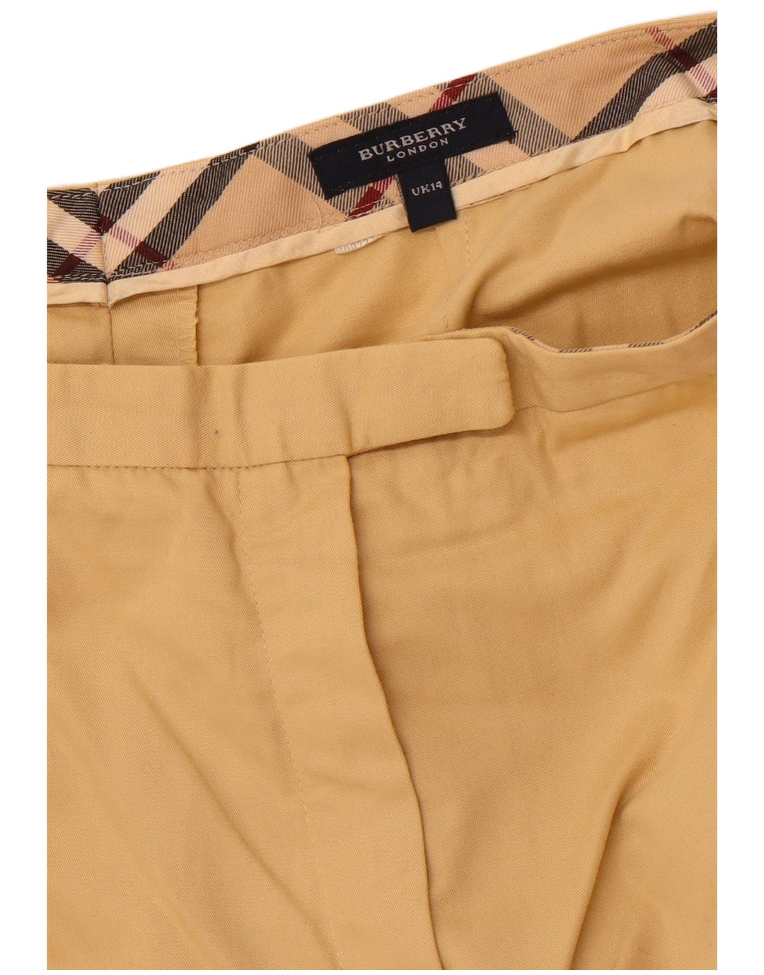 BURBERRY Pantalón de traje recto para mujer UK 14 Large W32 L28 Beige