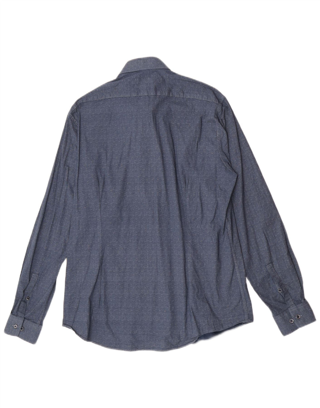 Calvin Klein Camisa ajustada con estampado abstracto para hombre Talla 43 17 XL Azul marino