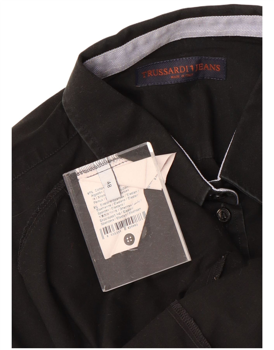 Camisa Mujer Trussardi Jeans IT 48 XL Negro Algodón