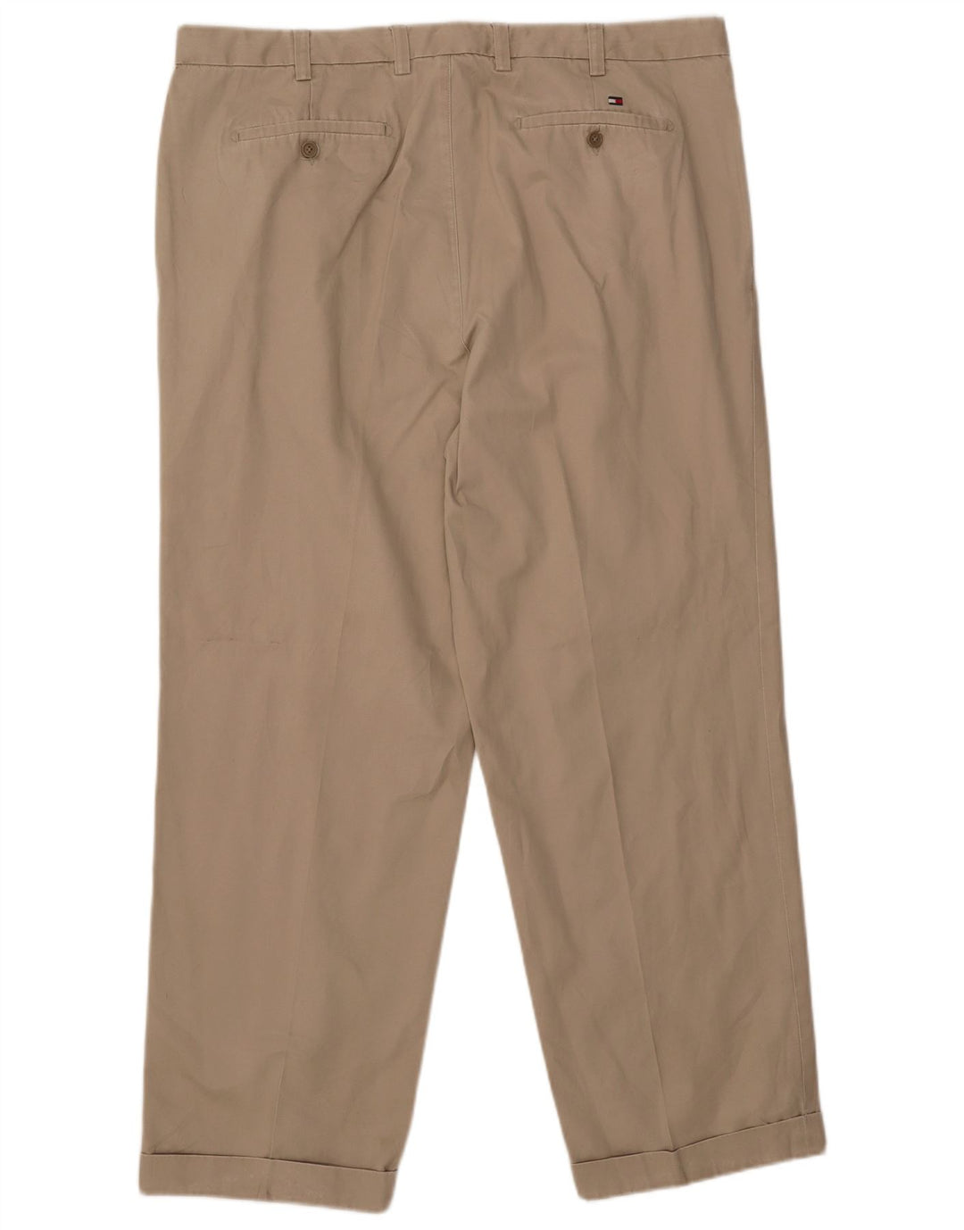 TOMMY HILFIGER Pantalón chino con pinzas para hombre W42 L32 Algodón beige