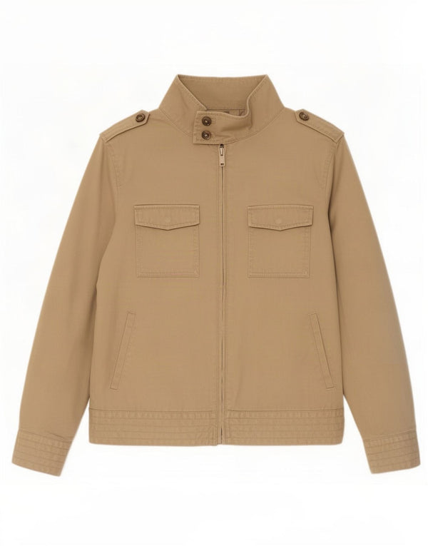 Zara Chaqueta militar para hombre Reino Unido 40 Grande Algodón beige