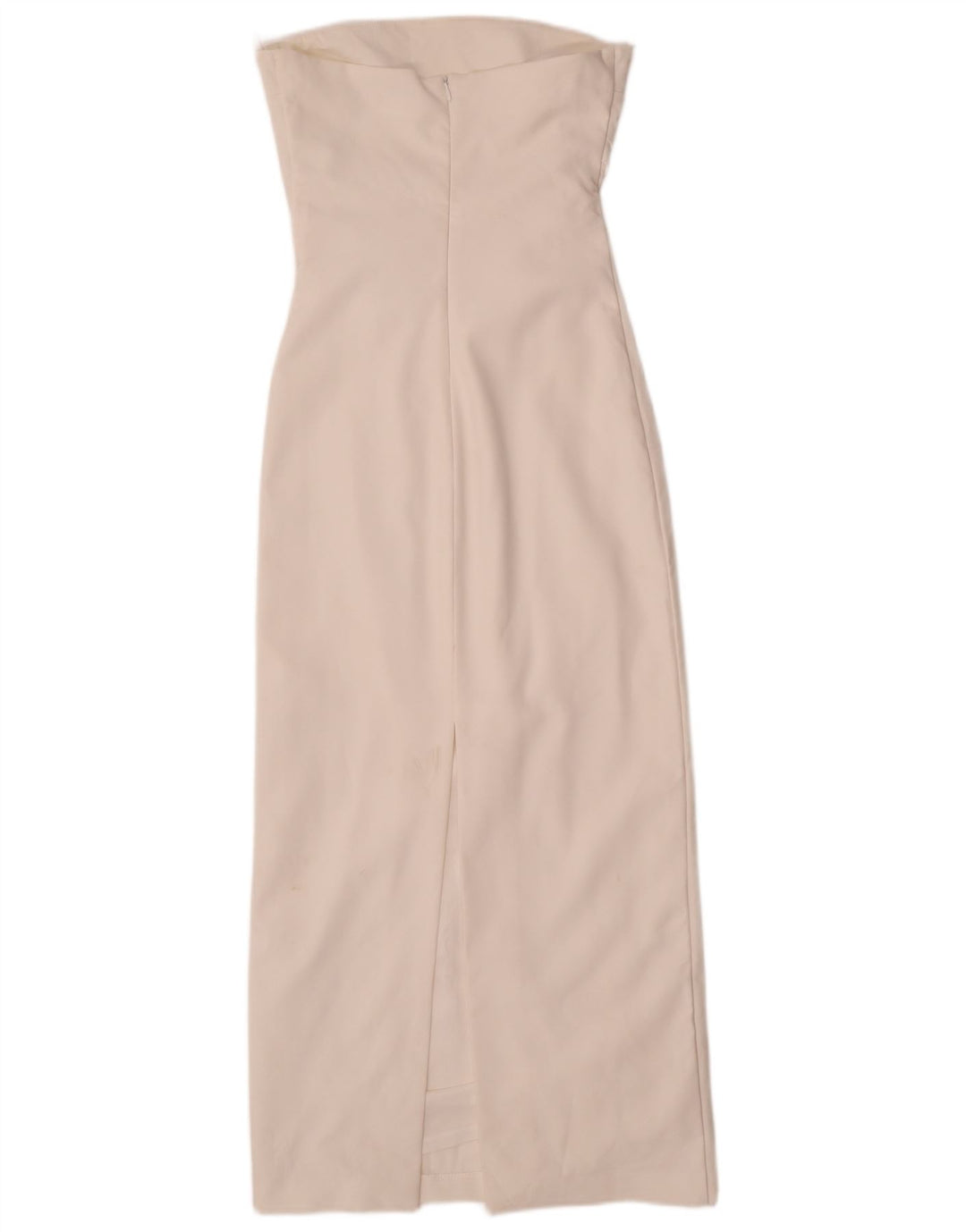 Zara Vestido Sin Tirantes Para Mujer UK 8 Small Poliéster Blanco